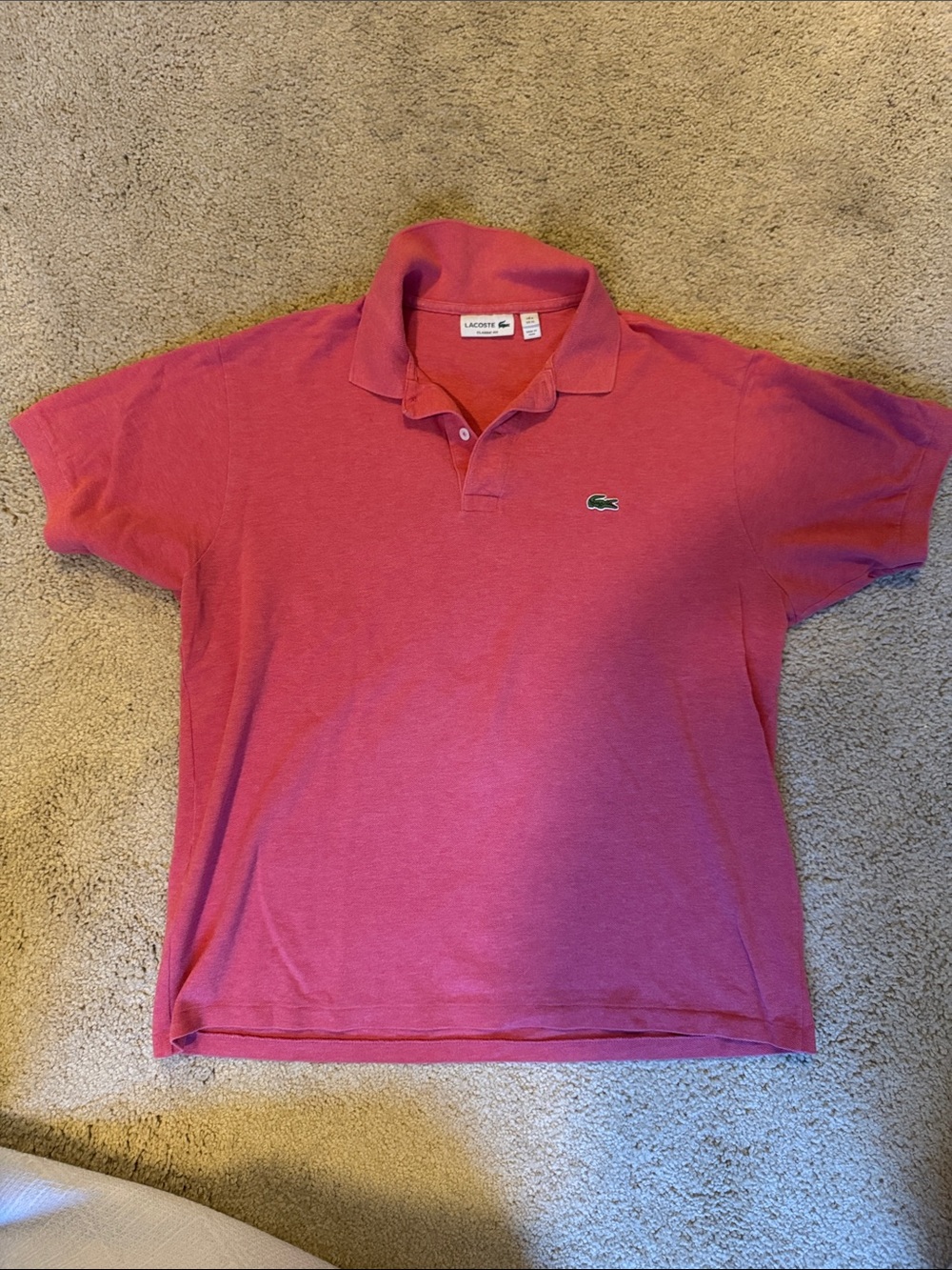 Lacoste Men's Rose Pink Short Sleeve Polo